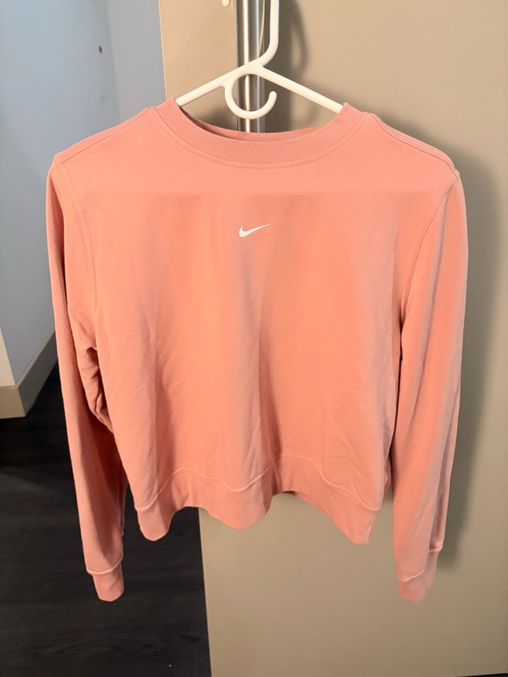 Nike Pink Crew Sweatshirt with White Swoosh